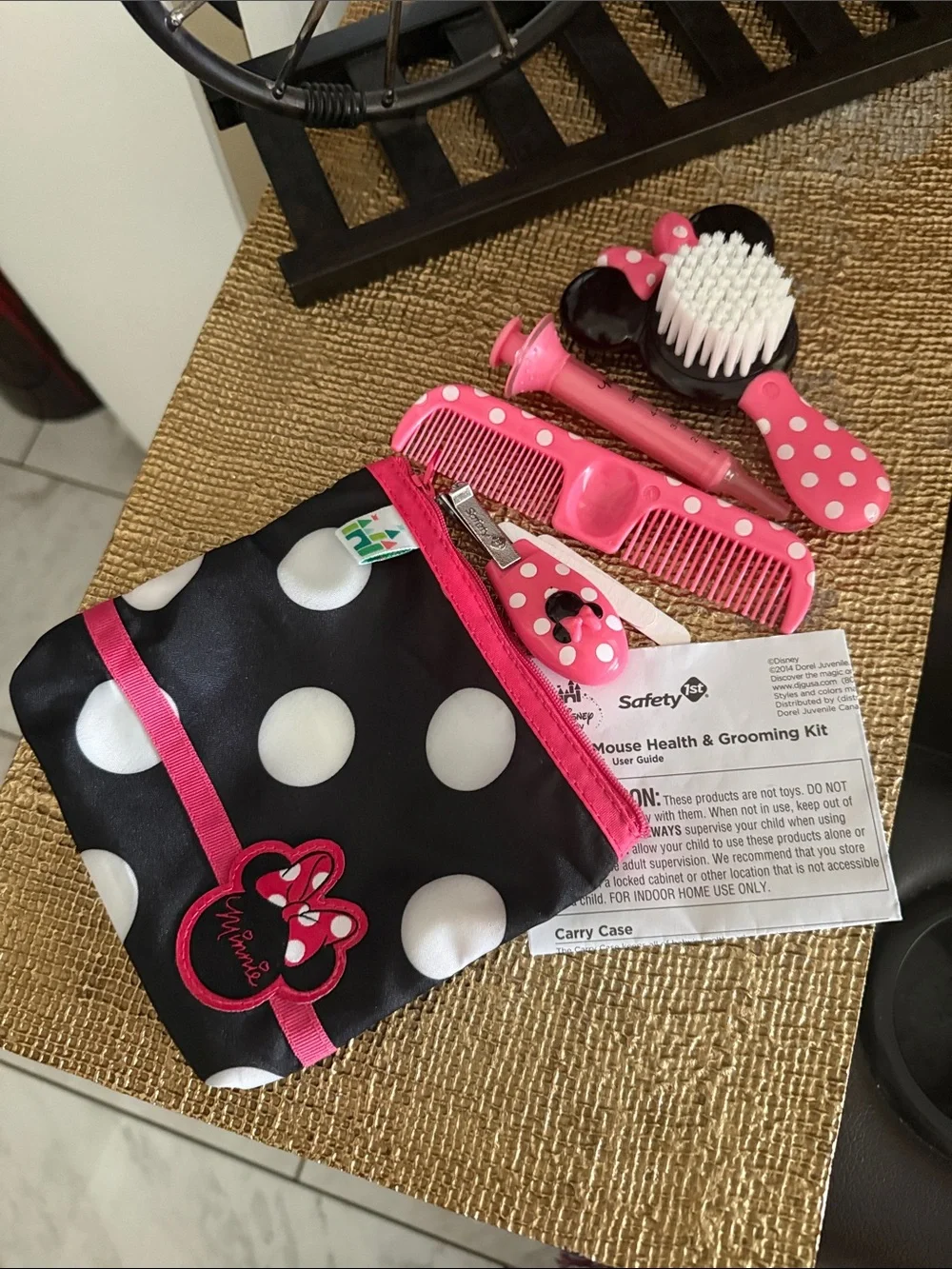 Minnie Mouse Pink & Black Polka Dot Kids Grooming Kit